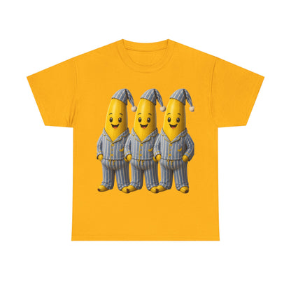 Bananas in Pyjamas – Three Smiling Bananas in Striped Pajamas Graphic T-Shirt