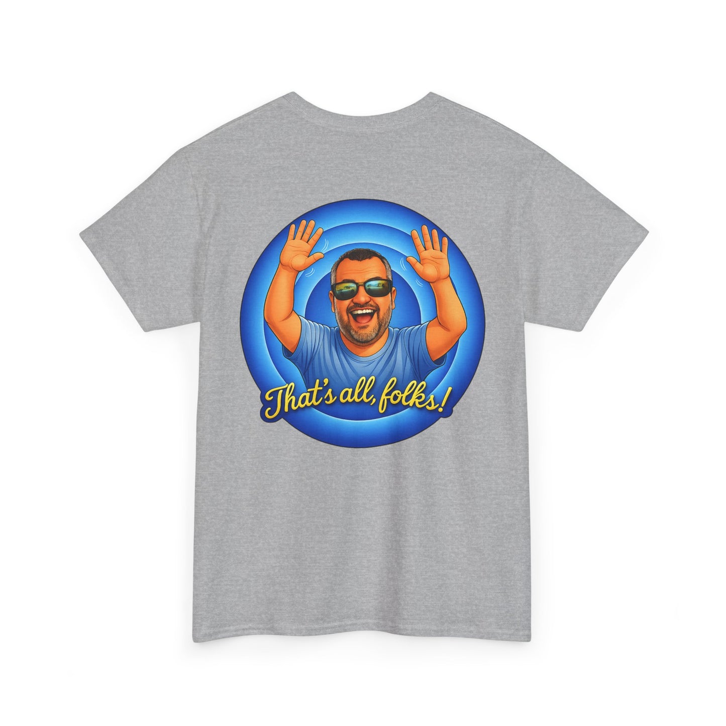T-Shirt — "That's All, Folks!" Waving Portrait Graphic Tee