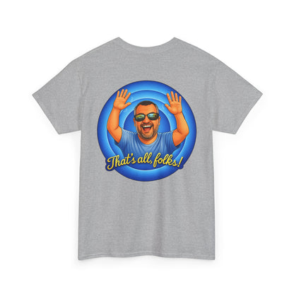 T-Shirt — "That's All, Folks!" Waving Portrait Graphic Tee