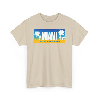 Miami West Palm Beach Vintage Tee — "MIAMI" Beach Palm Trees T‑Shirt