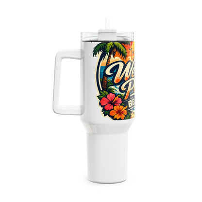 West Palm Beach 40oz Travel Tumbler — Tropical Sunset Palm Beach Cup