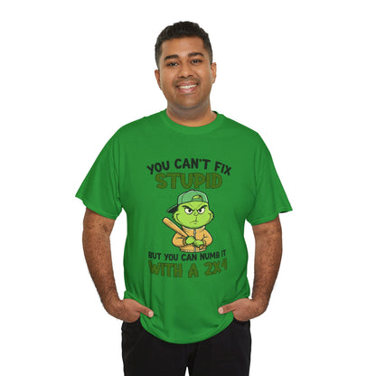 Funny Carpenter T‑Shirt — "You Can't Fix Stupid But You Can Numb It With a 2x4"