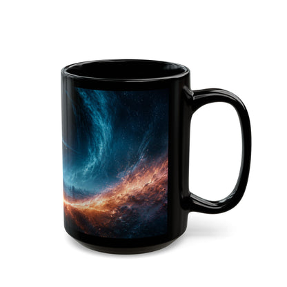 Empire Star Destroyer Galaxy Vortex Black Mug — Cosmic Space Coffee Cup (11oz & 15oz)