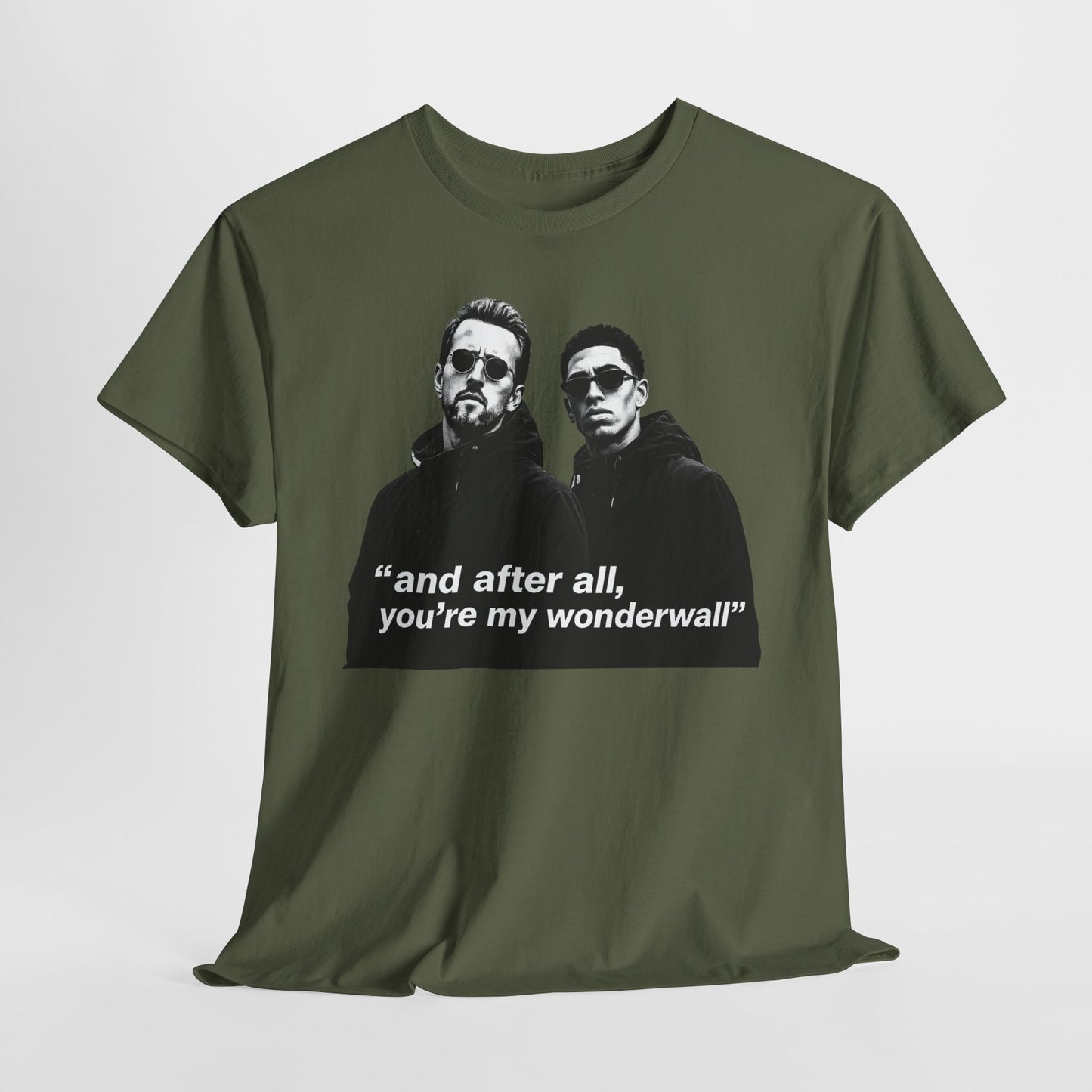 Kane and Bellingham Wonderwall Lyric T-Shirt — ‘and after all, you’re my wonderwall’ Retro Band Tee