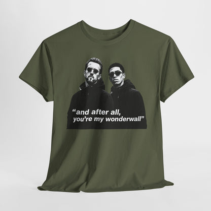 Kane and Bellingham Wonderwall Lyric T-Shirt — ‘and after all, you’re my wonderwall’ Retro Band Tee