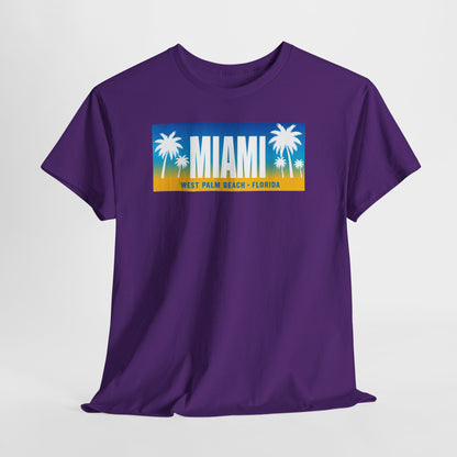 Miami West Palm Beach Vintage Tee — "MIAMI" Beach Palm Trees T‑Shirt