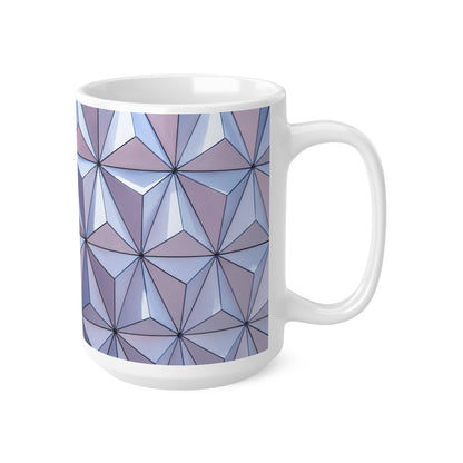 Epcot Geometric Prism Ceramic Mug — Purple Blue Patterned Coffee Cup (11oz & 15oz)