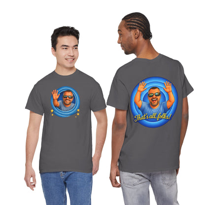 T-Shirt — "That's All, Folks!" Waving Portrait Graphic Tee