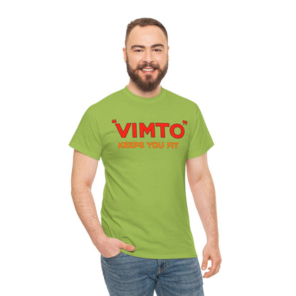 VIMTO "Keeps You Fit" Graphic Tee — Retro Beverage Logo T-Shirt