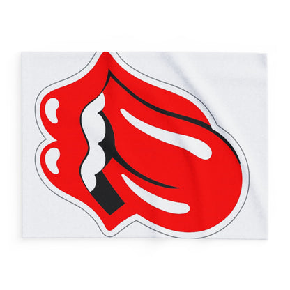 Rolling Stones Tongue Arctic Fleece Blanket – Retro Rock Band Logo Throw