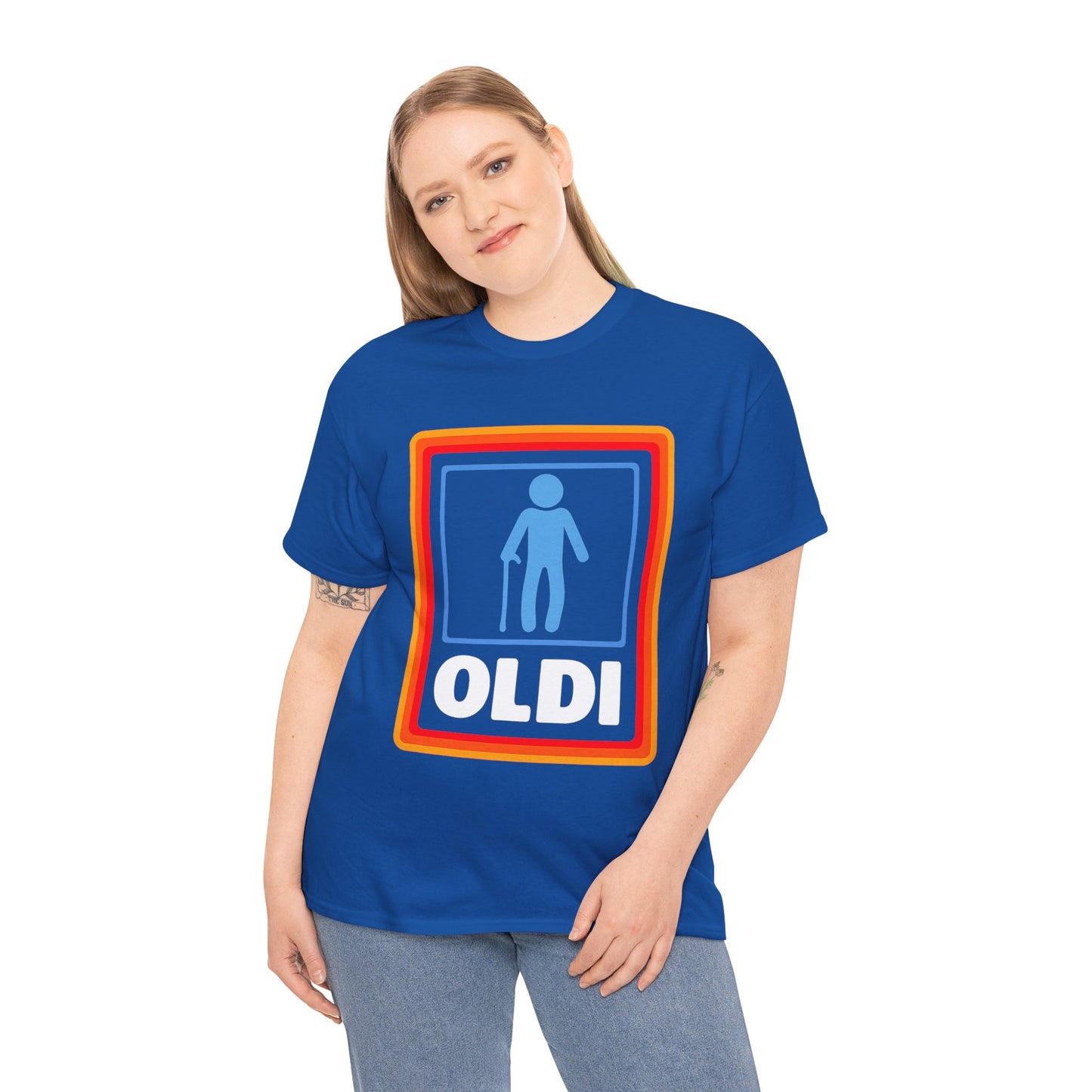 Oldi Retro Logo Tee — Funny Elderly Humour T-Shirt