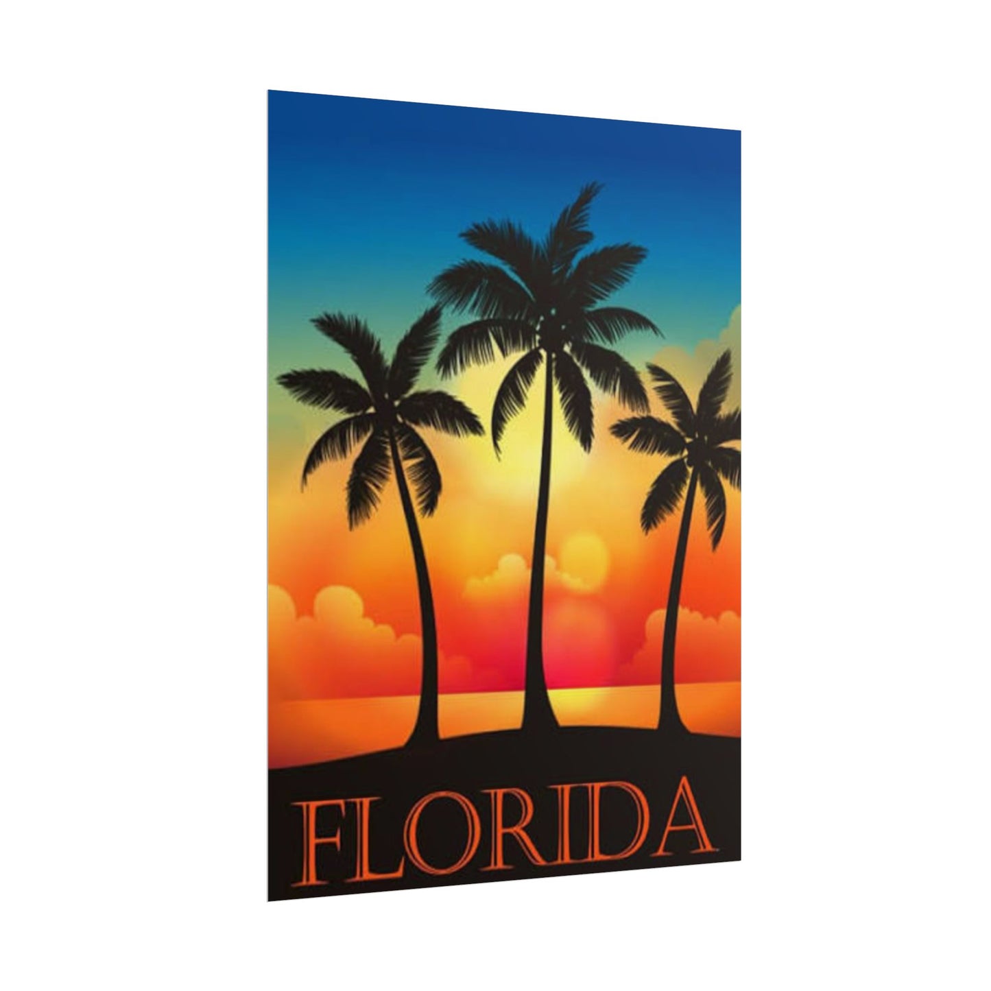 Florida Sunset Palm Poster — Tropical Beach Wall Art