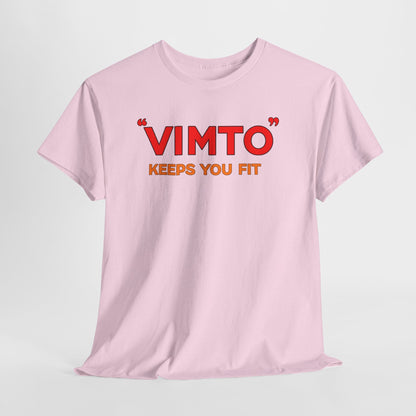 VIMTO "Keeps You Fit" Graphic Tee — Retro Beverage Logo T-Shirt