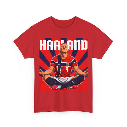 Erling Haaland Norway Soccer Tee — Retro Striped Athletic Graphic T-Shirt