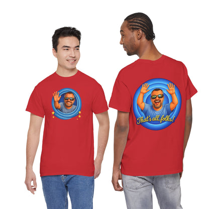 T-Shirt — "That's All, Folks!" Waving Portrait Graphic Tee