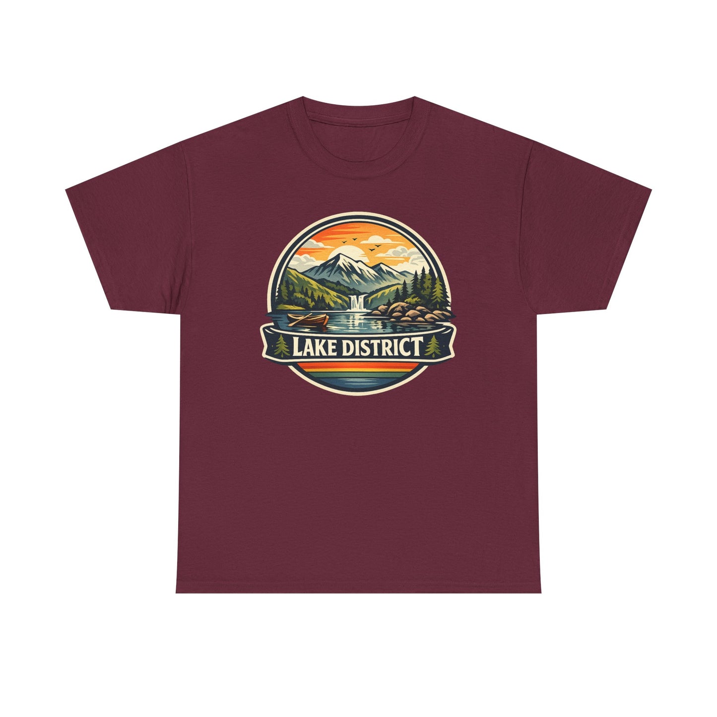Lake District Graphic Tee — Scenic Mountain & Lake Camping Shirt