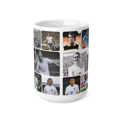 Man City and England Football Legends Photo Collage Mug — Ceramic Coffee Cup (11oz/15oz)