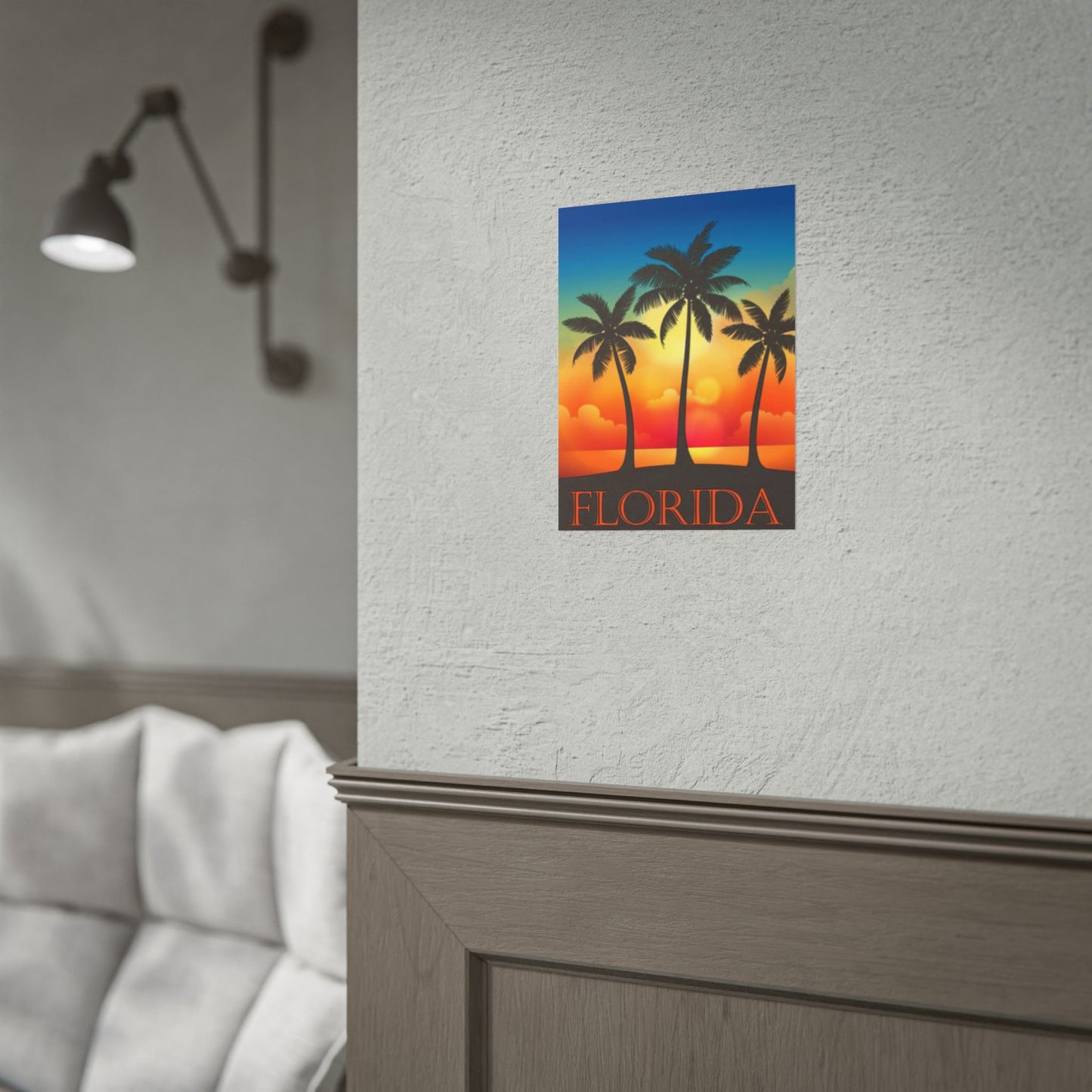 Florida Sunset Palm Poster — Tropical Beach Wall Art