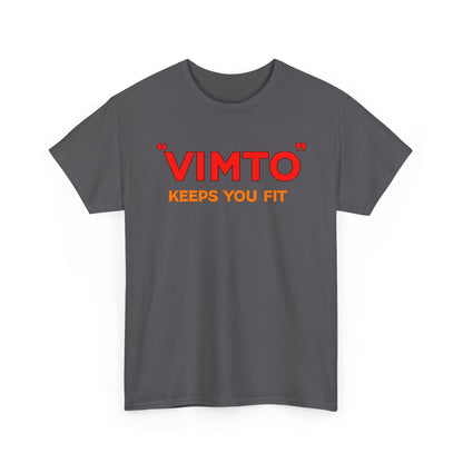 VIMTO "Keeps You Fit" Graphic Tee — Retro Beverage Logo T-Shirt