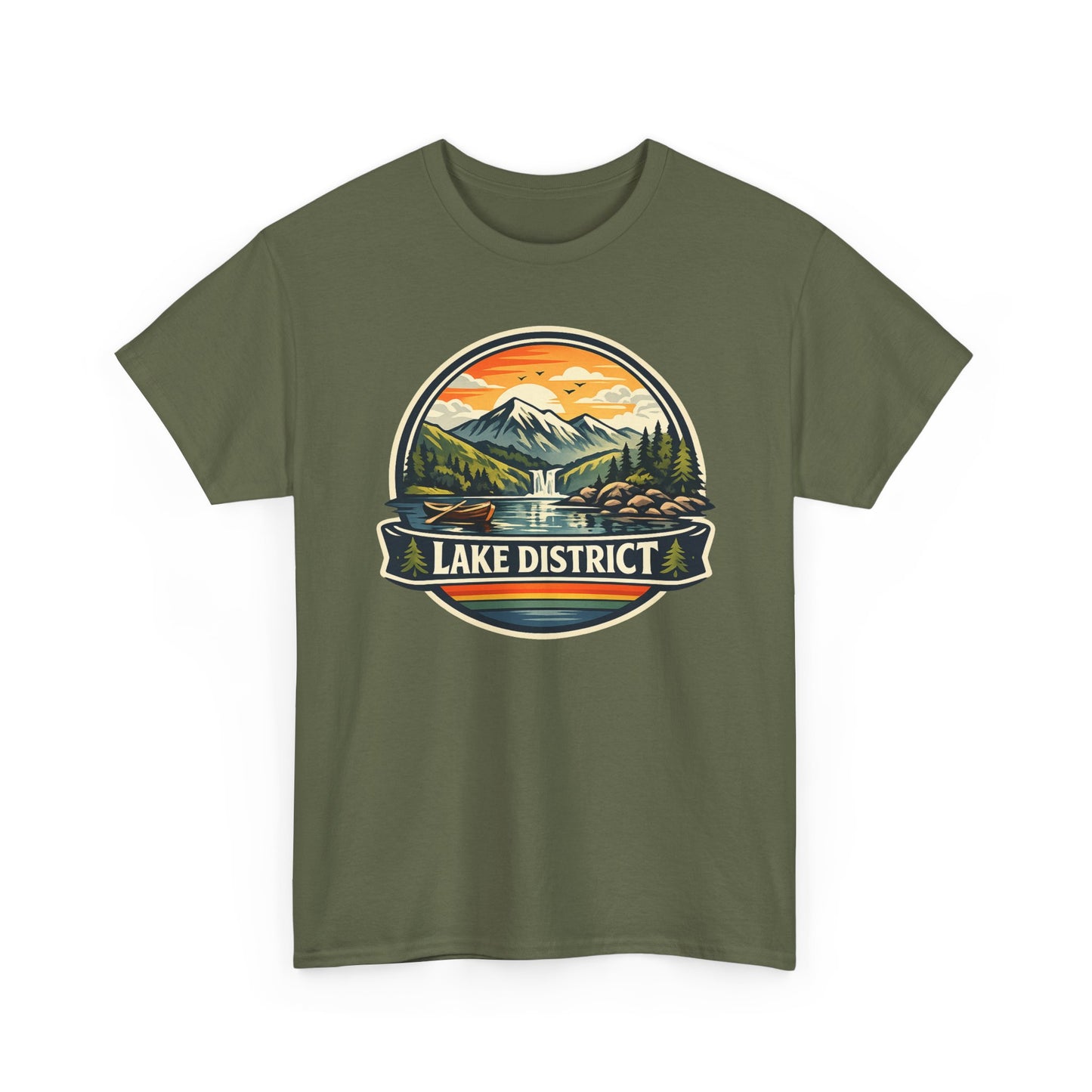 Lake District Graphic Tee — Scenic Mountain & Lake Camping Shirt