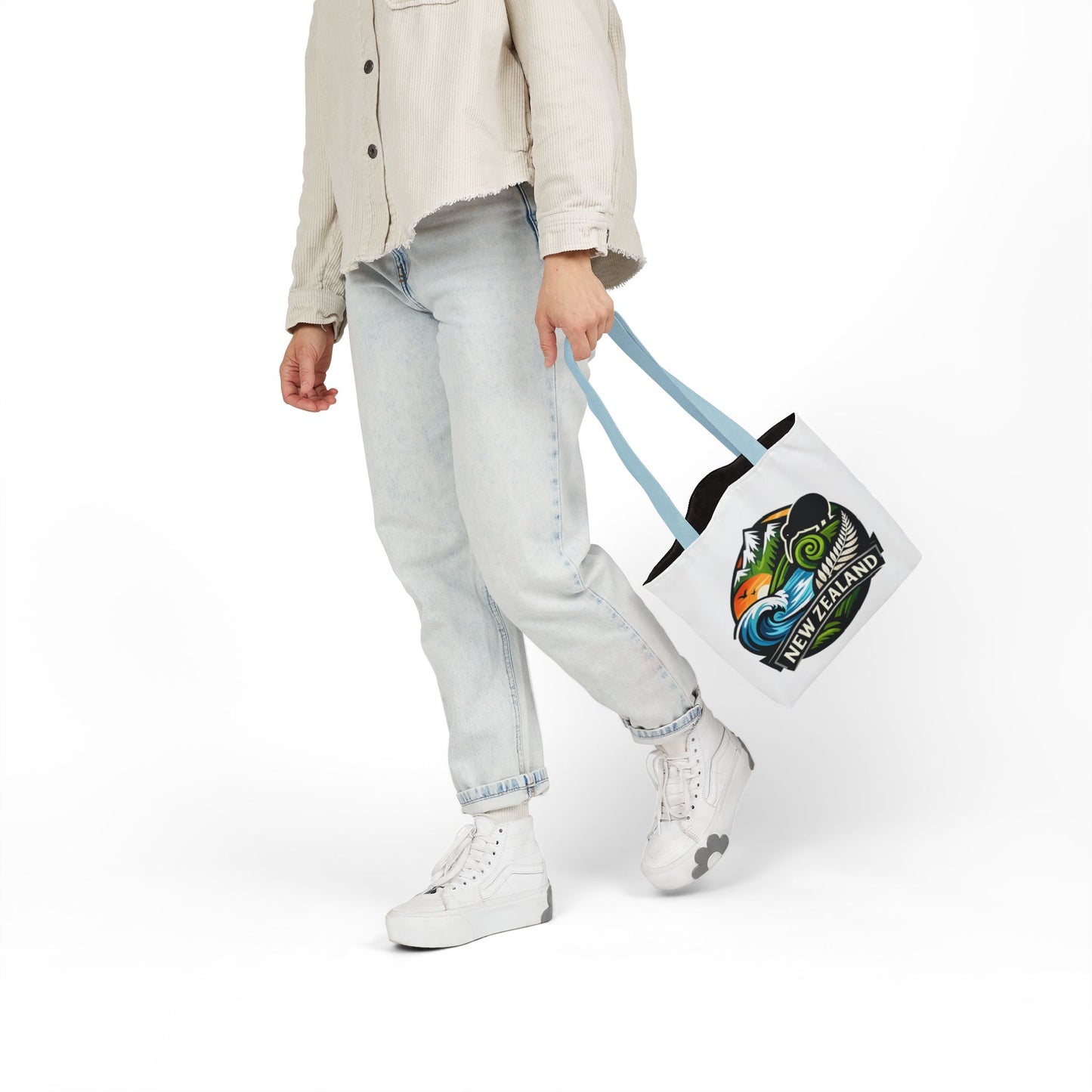 New Zealand Scenic Tote Bag — Kiwi, Mountains & Waves Canvas Tote