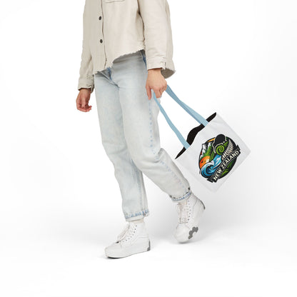 New Zealand Scenic Tote Bag — Kiwi, Mountains & Waves Canvas Tote