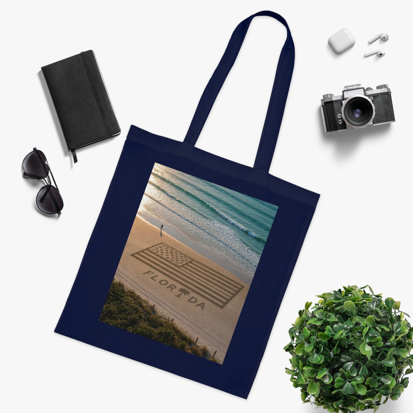 Florida Beach 100% Cotton Tote Bag