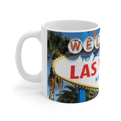 Las Vegas Sign Ceramic Coffee Mug — 11oz & 15oz Travel Souvenir