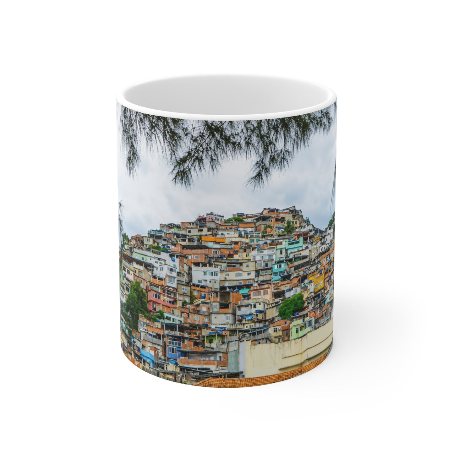 Favela Cityscape Coffee Mug — Tropical Rio Panorama Ceramic Mug (11oz, 15oz)