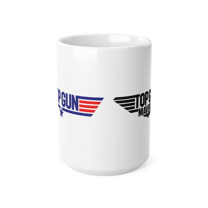 Top Gun & Top Gun Maverick Logo Ceramic Coffee Mug — 11oz & 15oz Retro Aviator Coffee Cup