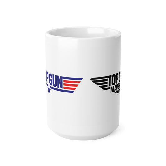 Top Gun & Top Gun Maverick Logo Ceramic Coffee Mug — 11oz & 15oz Retro Aviator Coffee Cup