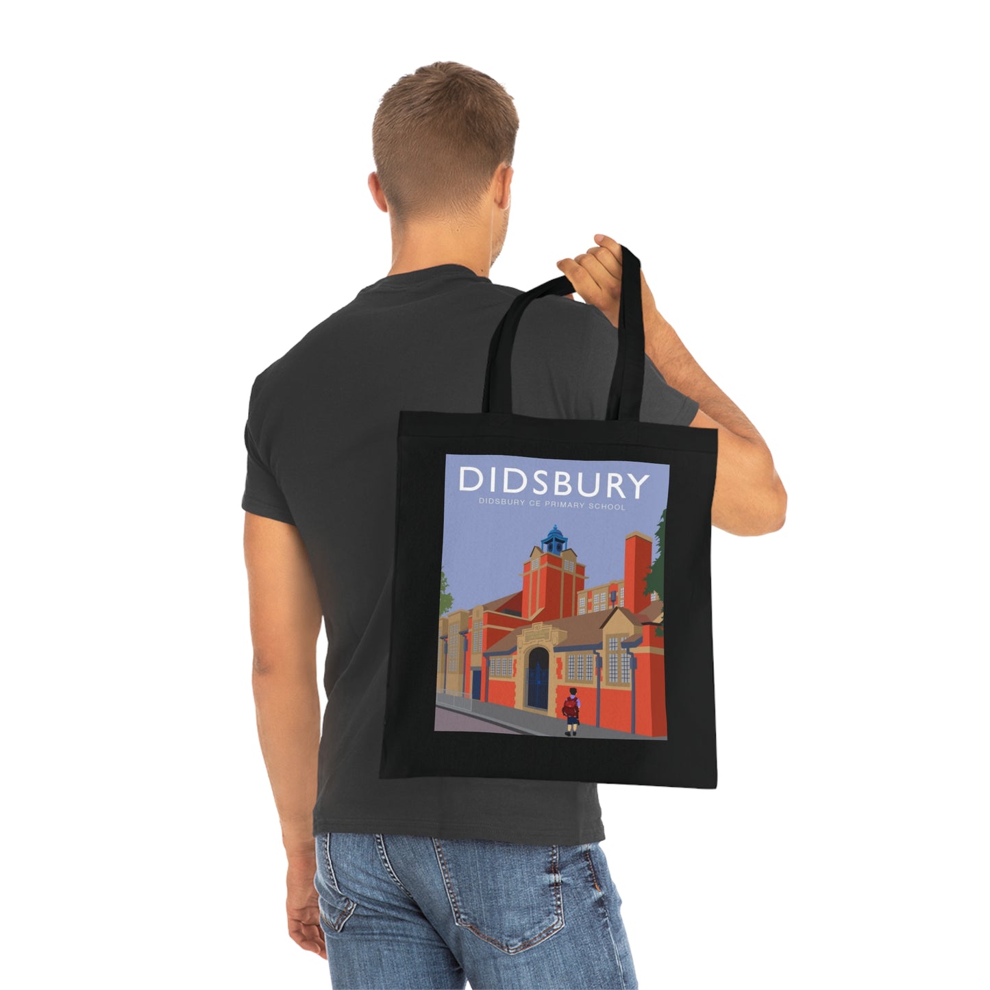 Elm Grove Didsbury C of E Primary School Vintage Travel Tote — Retro Illustrated Cotton Shopper Bag