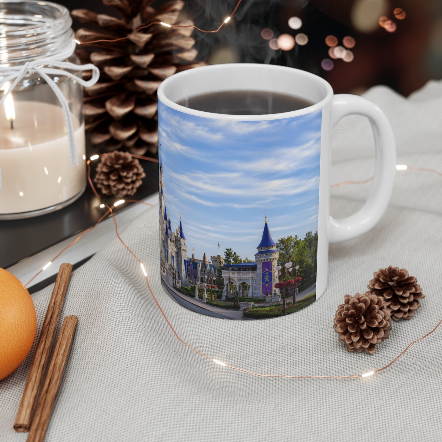 Walt Disney World Magic Kingdom Castle Skyline Ceramic Mug — Fantasy Theme Park Coffee Cup (11oz & 15oz)