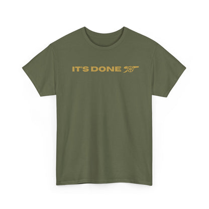It's Done Arsenal Champions T-Shirt – Minimalist Gold Script Tee