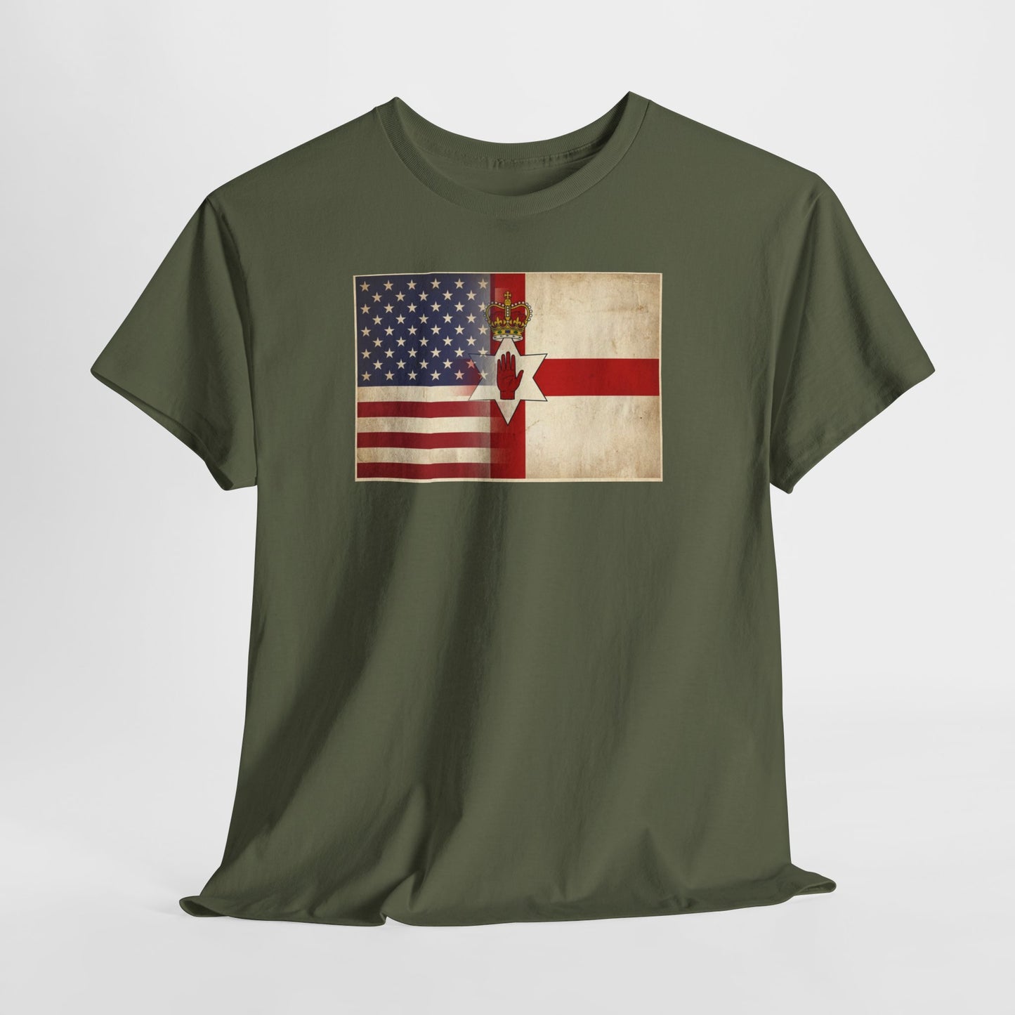 USA / Northern Ireland Flag T-Shirt – Vintage USA & Ulster Cross Tee