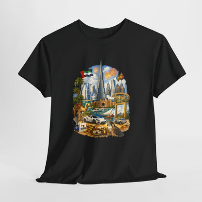 Dubai Skyline Beach Vacation T-Shirt – Retro Travel Collage Tee