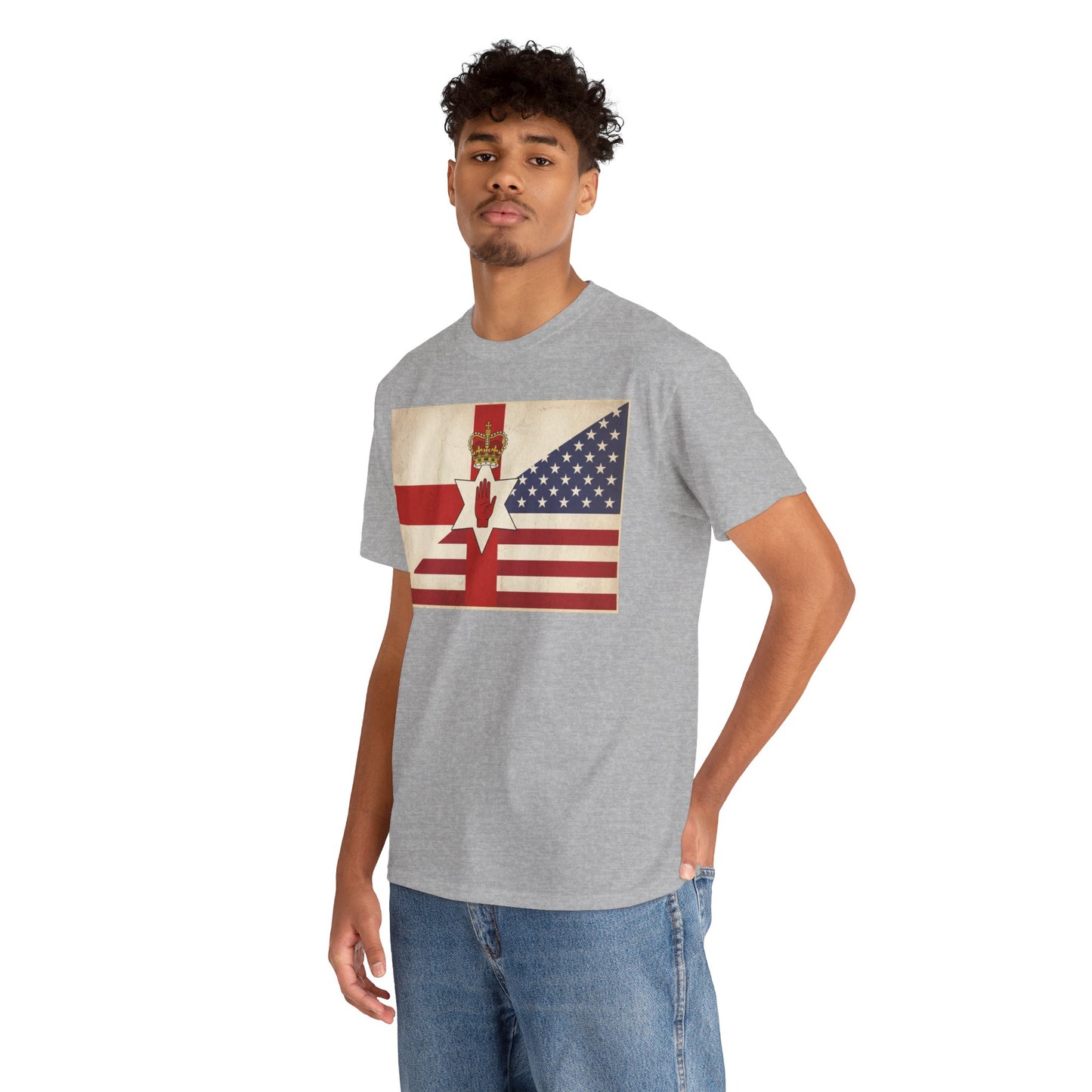 Northern Ireland + American Flag Tee — Vintage Graphic Shirt