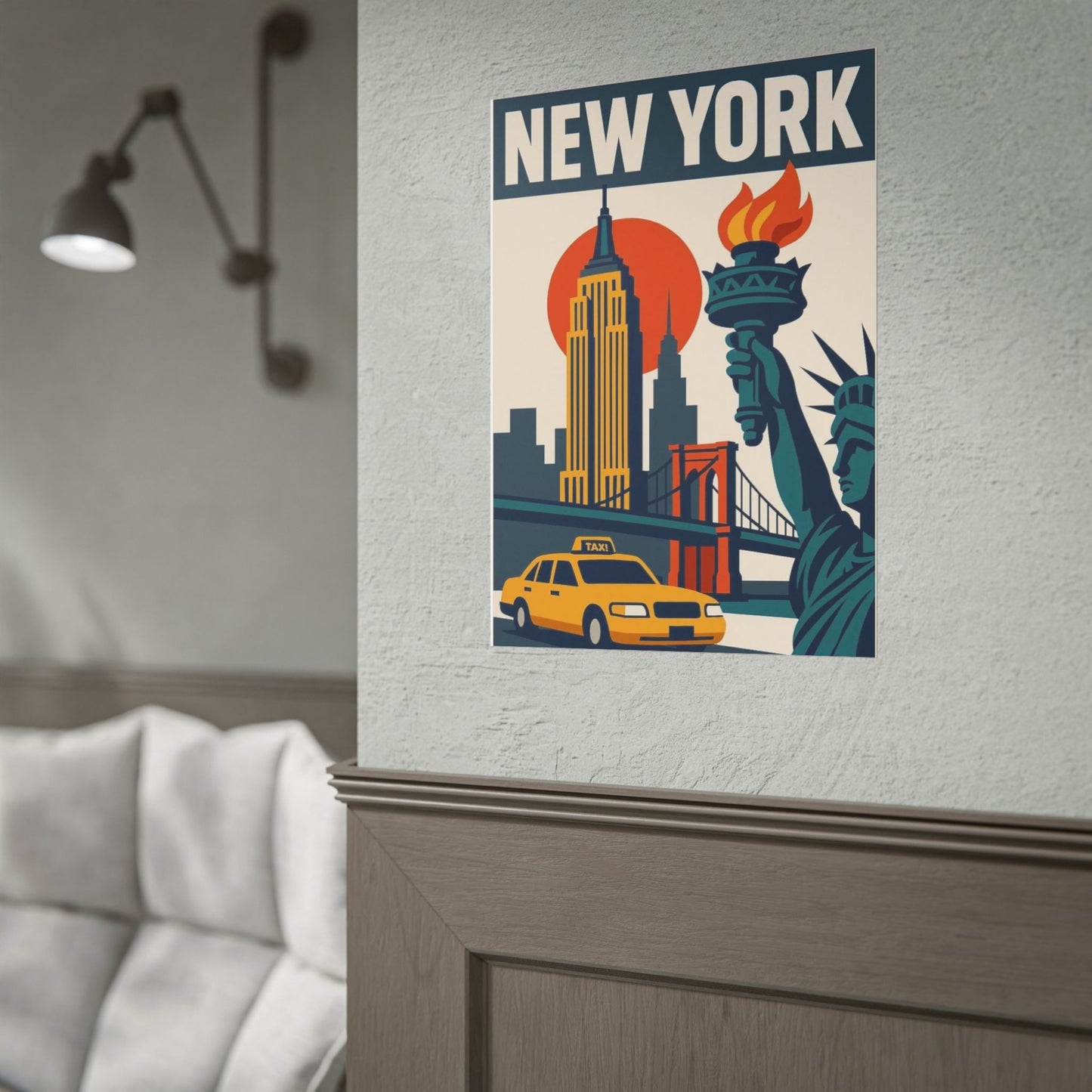 New York City Retro Travel Poster — Rolled Art Print
