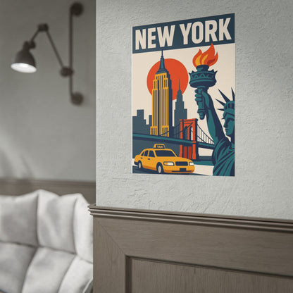 New York City Retro Travel Poster — Rolled Art Print