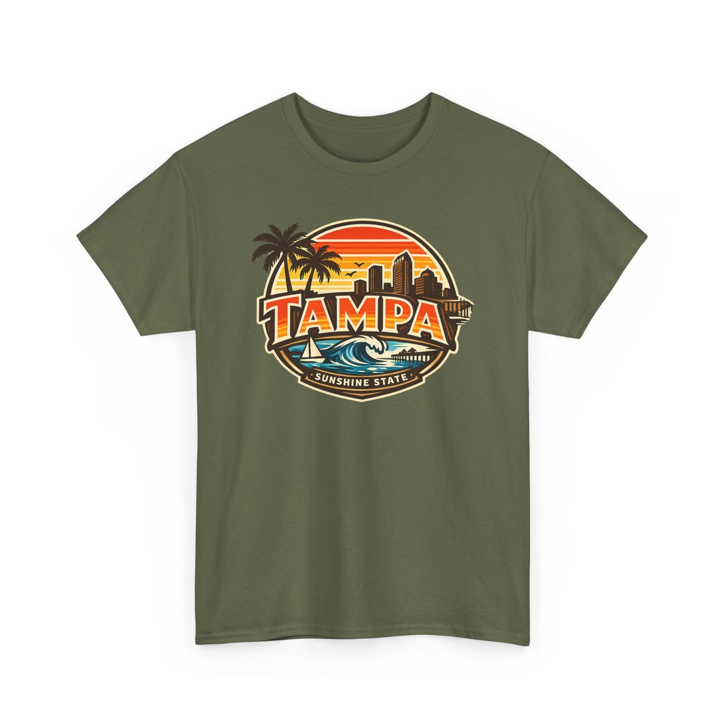 Tampa Retro Sunset T-Shirt – Vintage Palm Beach Skyline Tee