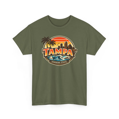 Tampa Retro Sunset T-Shirt – Vintage Palm Beach Skyline Tee