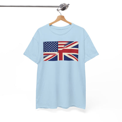 USA-UK Flag Graphic Tee — American British Union Jack Mashup T-Shirt
