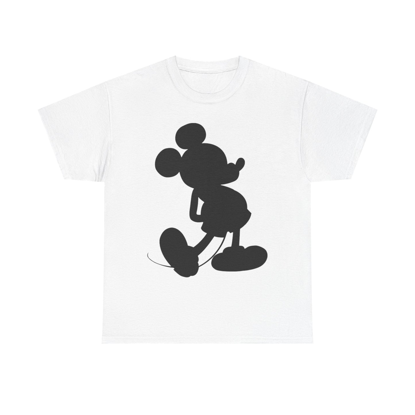 Mickey Mouse Silhouette Graphic Tee — Retro Cartoon Shadow T-Shirt