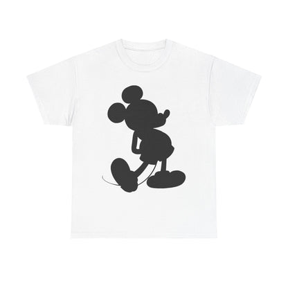 Mickey Mouse Silhouette Graphic Tee — Retro Cartoon Shadow T-Shirt