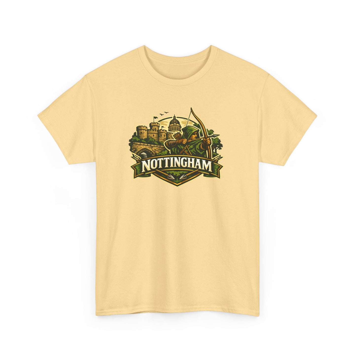 Nottingham Vintage Crest T-Shirt — Robin Hood Castle Travel Tee
