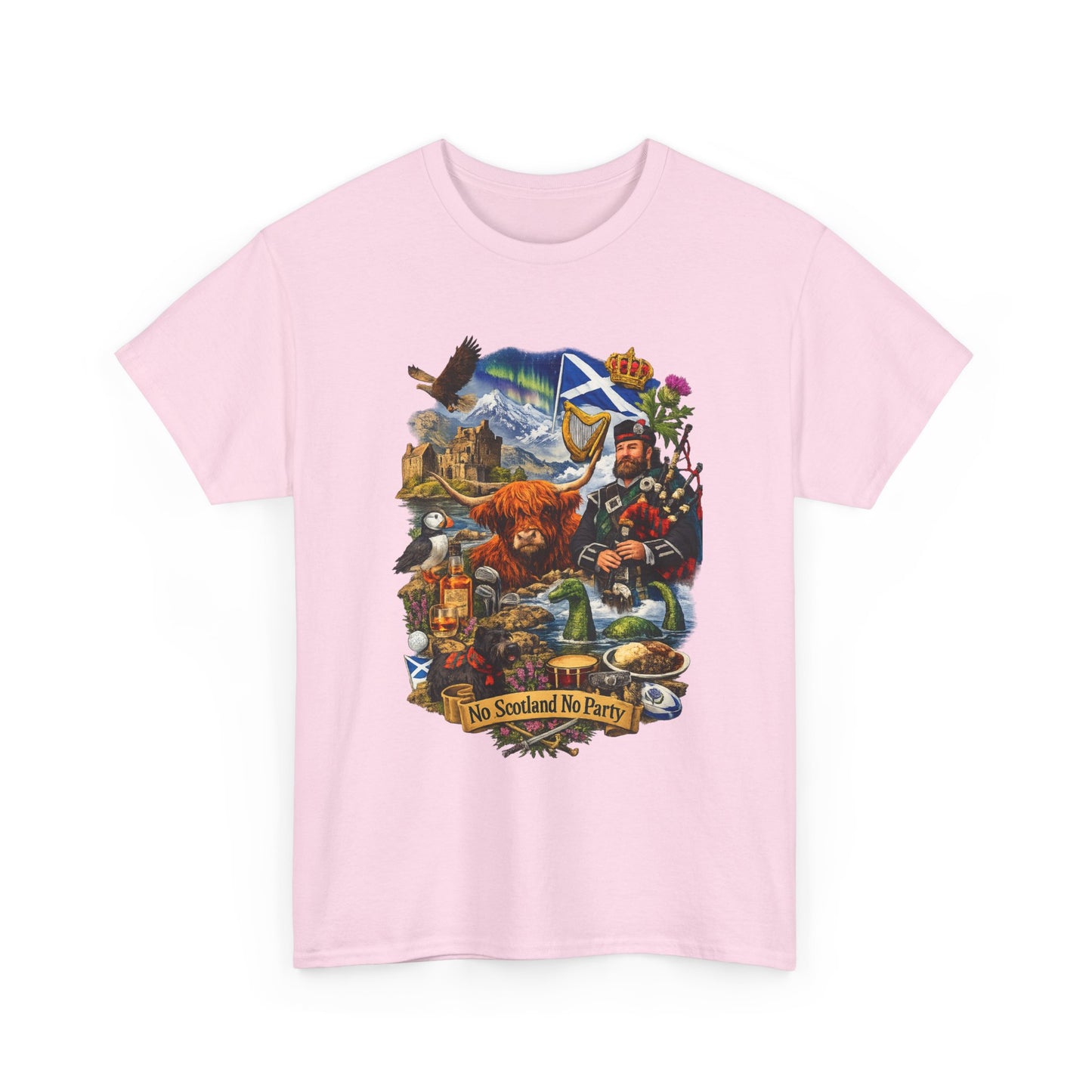 Scotland Collage T-Shirt — "No Scotland No Party" Scottish Heritage Tee