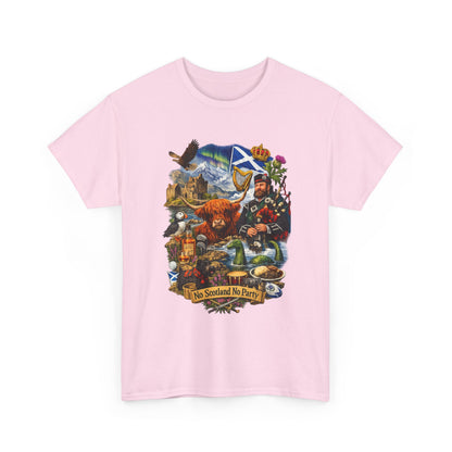 Scotland Collage T-Shirt — "No Scotland No Party" Scottish Heritage Tee