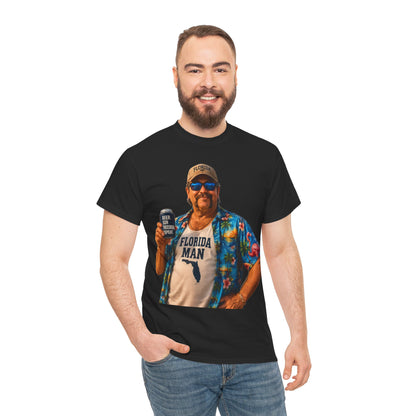 Florida Man Graphic Tee — Funny Vacation Shirt with Hawaiian Shirt Design