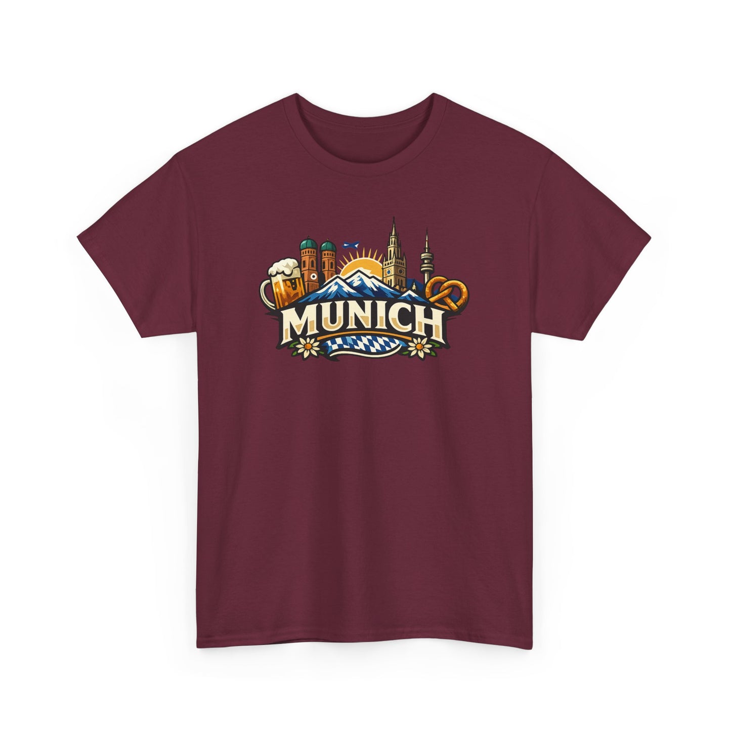 Munich Souvenir T‑Shirt — Oktoberfest Beer & Pretzel Graphic Tee