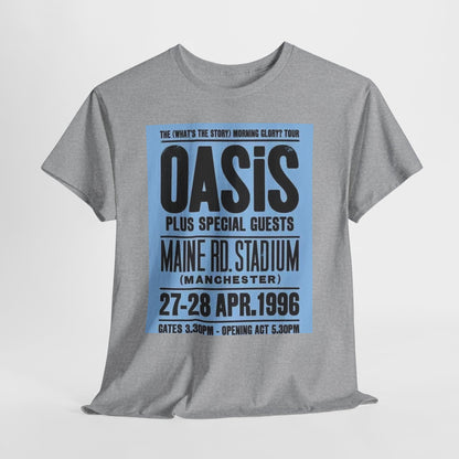 Oasis 1996 Maine Road Tour Poster T‑Shirt — Maine Rd. Stadium Concert Tee
